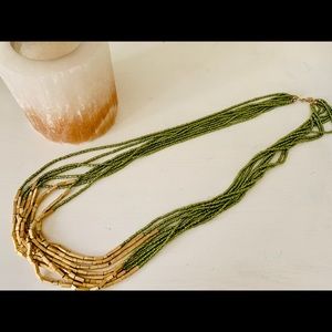 Gilded Multistrand Beaded Necklace